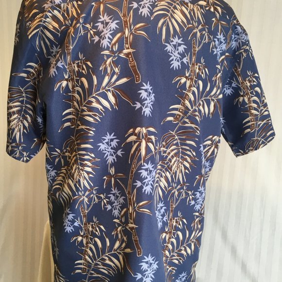 Aloha Joe Mens Blue Brown Hawaiian Polyester Tiki Tropical Surf Aloha Shirt Sz S - Picture 7 of 14